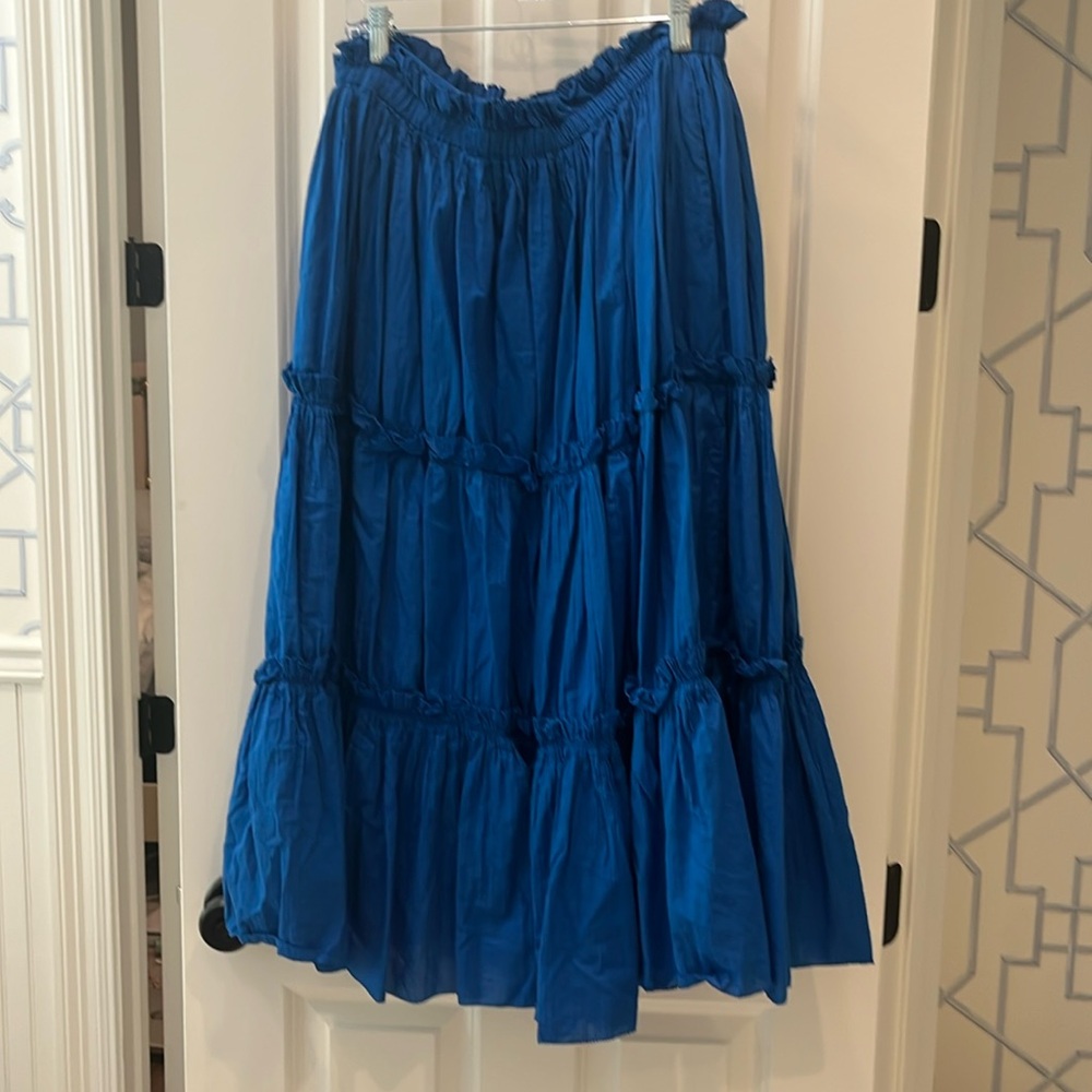 SEA New York blue tiered elastic waist pull on skirt size large